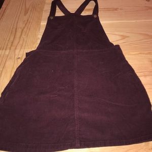 Maroon Corduroy Overall Dress